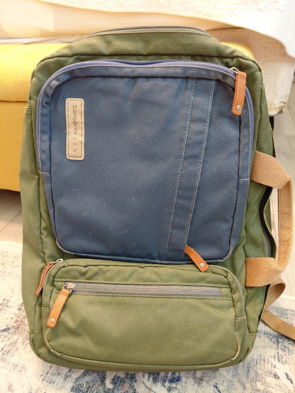 Samsonite Red Olive Green Backpack Pockets Travel